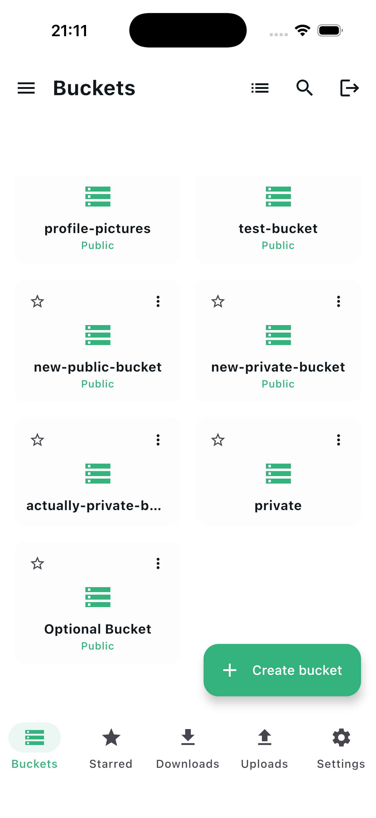 SupaBuckt browse view on Android