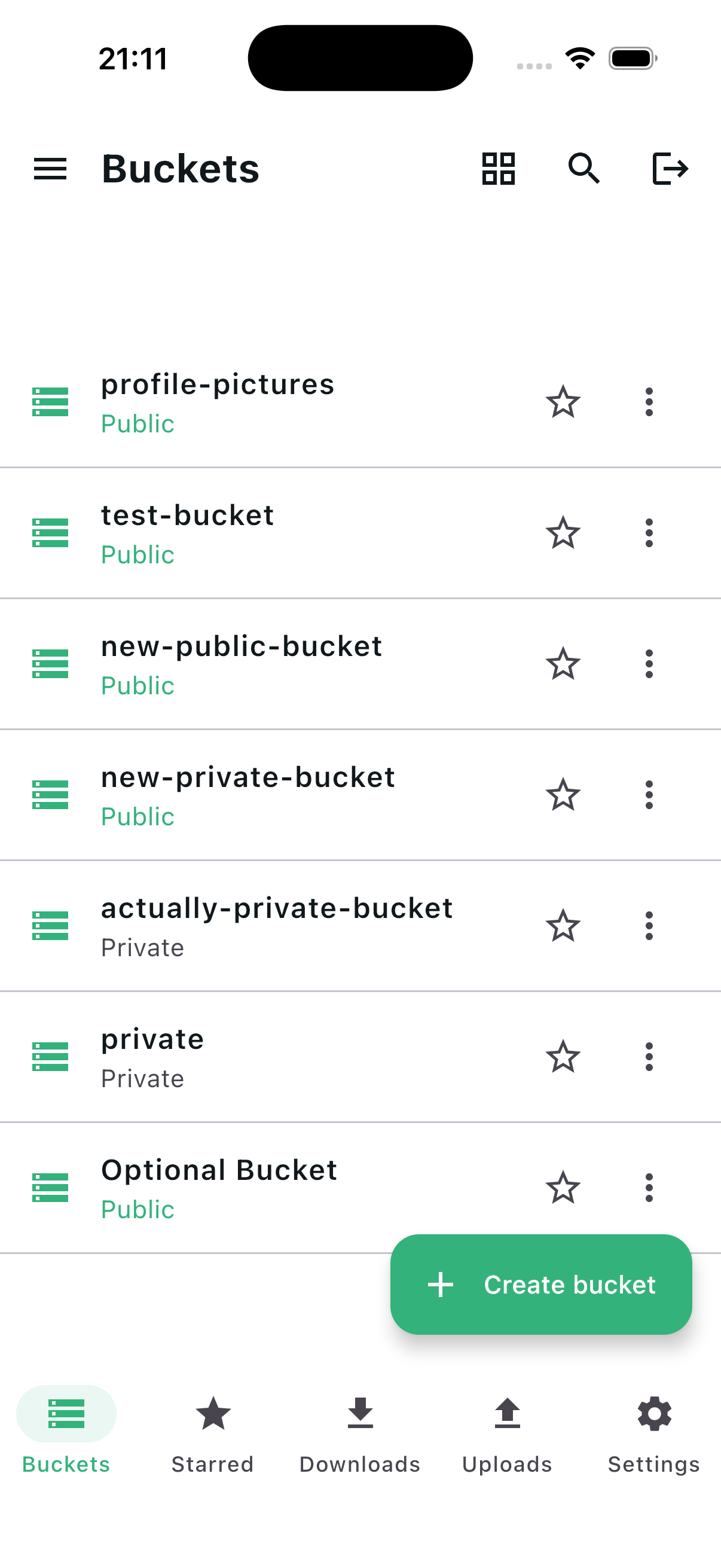 iOS: bucket list view