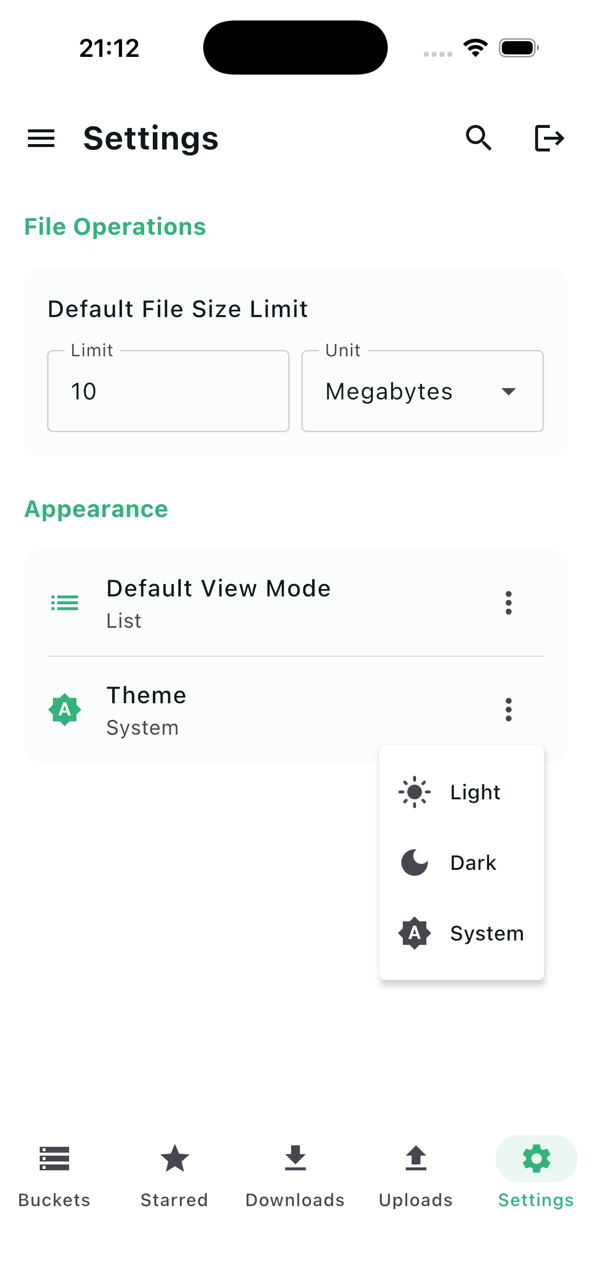 iOS: settings